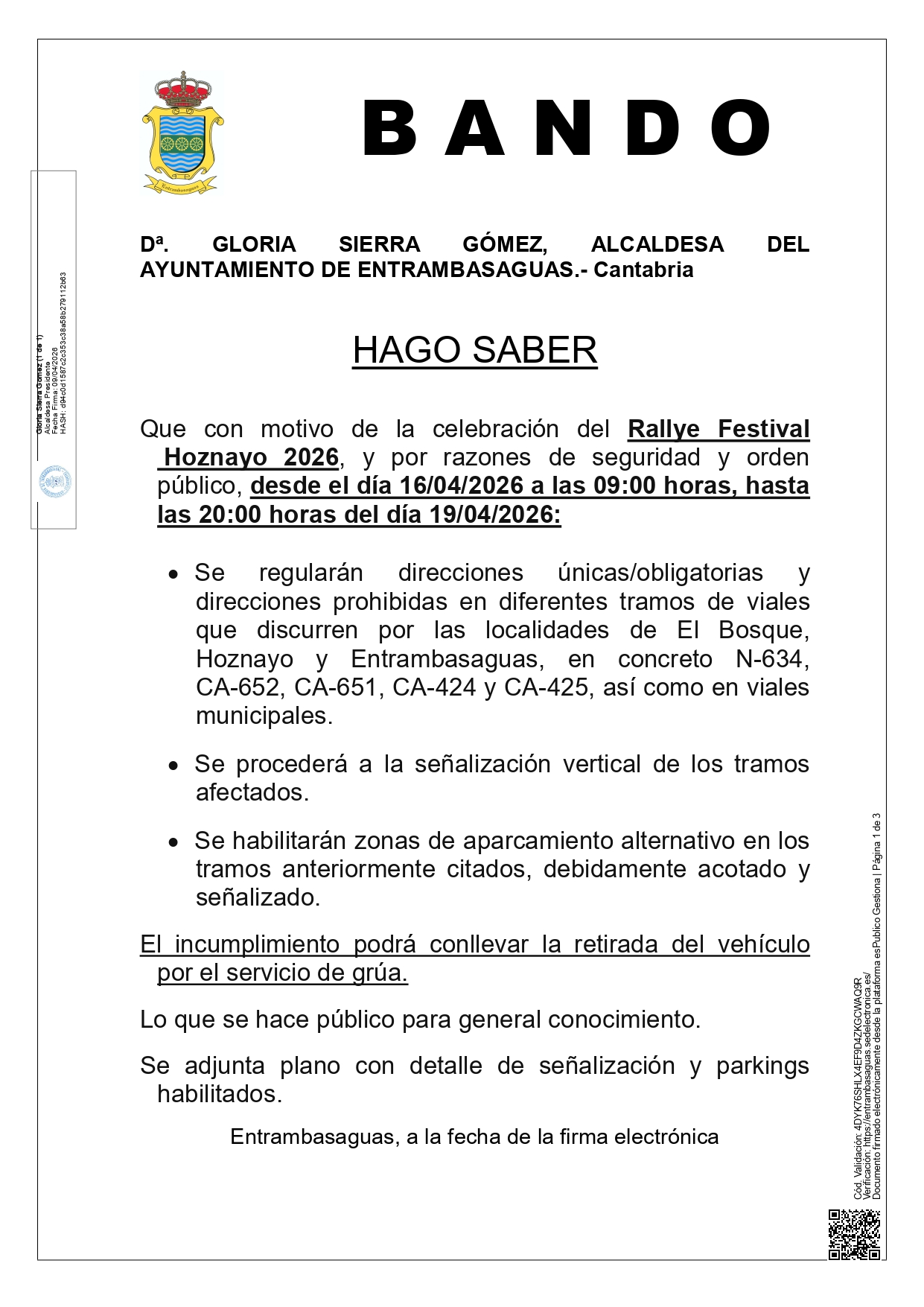 Bando, Rallye Festival Hoznayo 2026