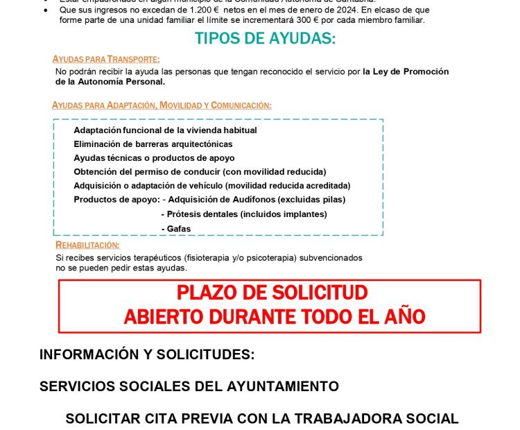 Ayudas individuales 2024 del Gobierno de Cantabria para la promoción de la vida autónoma.