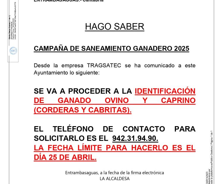 Bando. Campaña de saneamiento ganadero 2025.