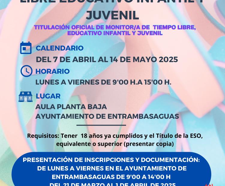 Curso de monitor/a de tiempo libre educativo infantil y juvenil
