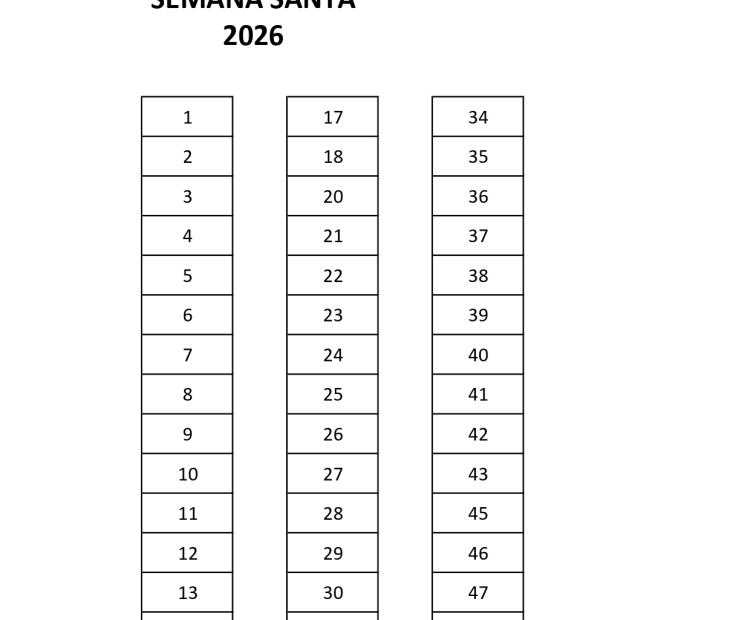 Lista definitiva de admitidos, Ludoteca de Carnaval y Semana Santa 2026
